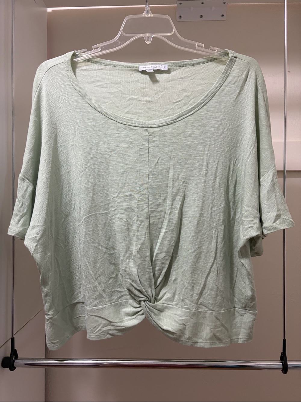 Threads 4 Thought Mint Green Twist-Front Short Sleeve Tee